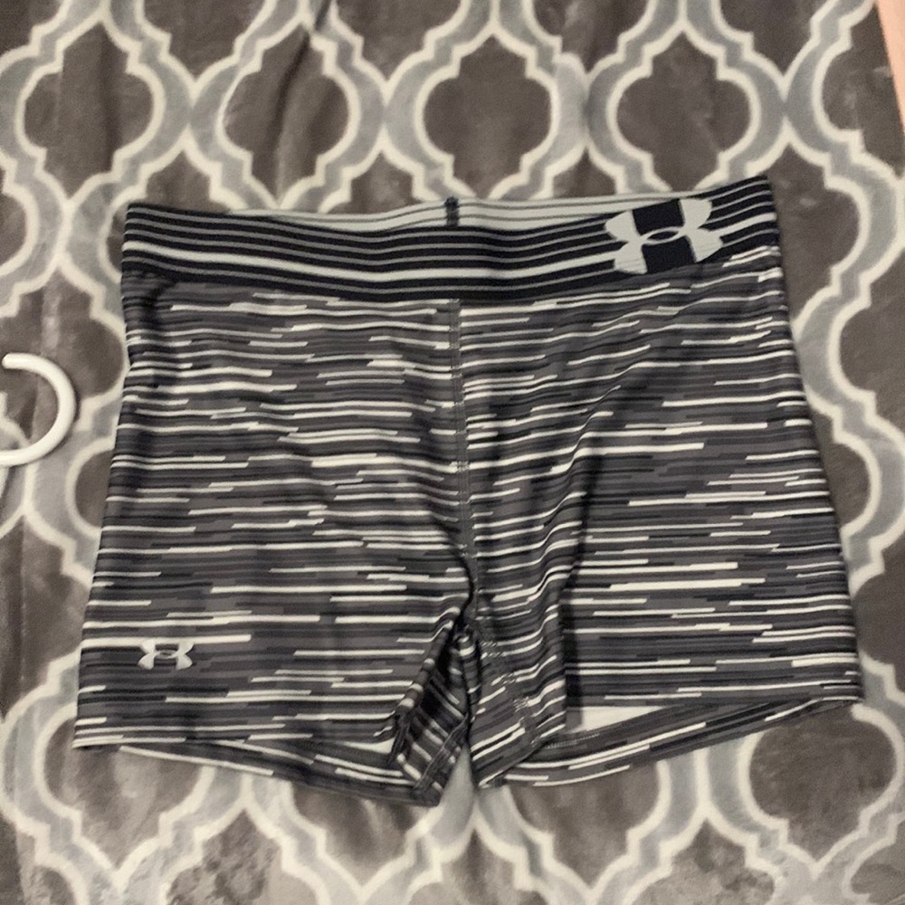 These are a pair on spandex shorts from under armor